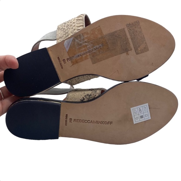 NEW Rebecca Minkoff Sandals Suede Lambs Fur Snake Print Size 6 - Picture 9 of 11